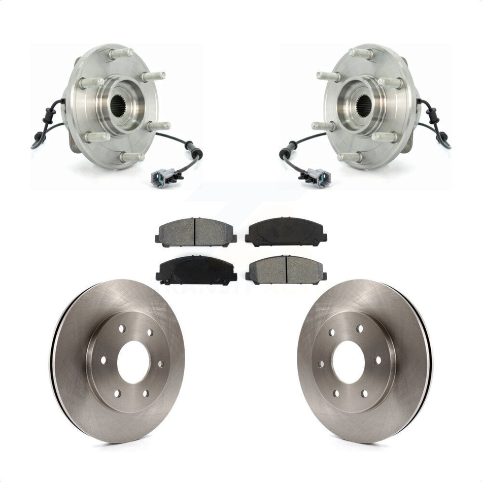 Front Hub Bearing Assembly With Disc Brake Rotors And Semi-Metallic Pads Kit For 2007 INFINITI QX56 320mm Diameter Rotor To 03 07 KBB-105937