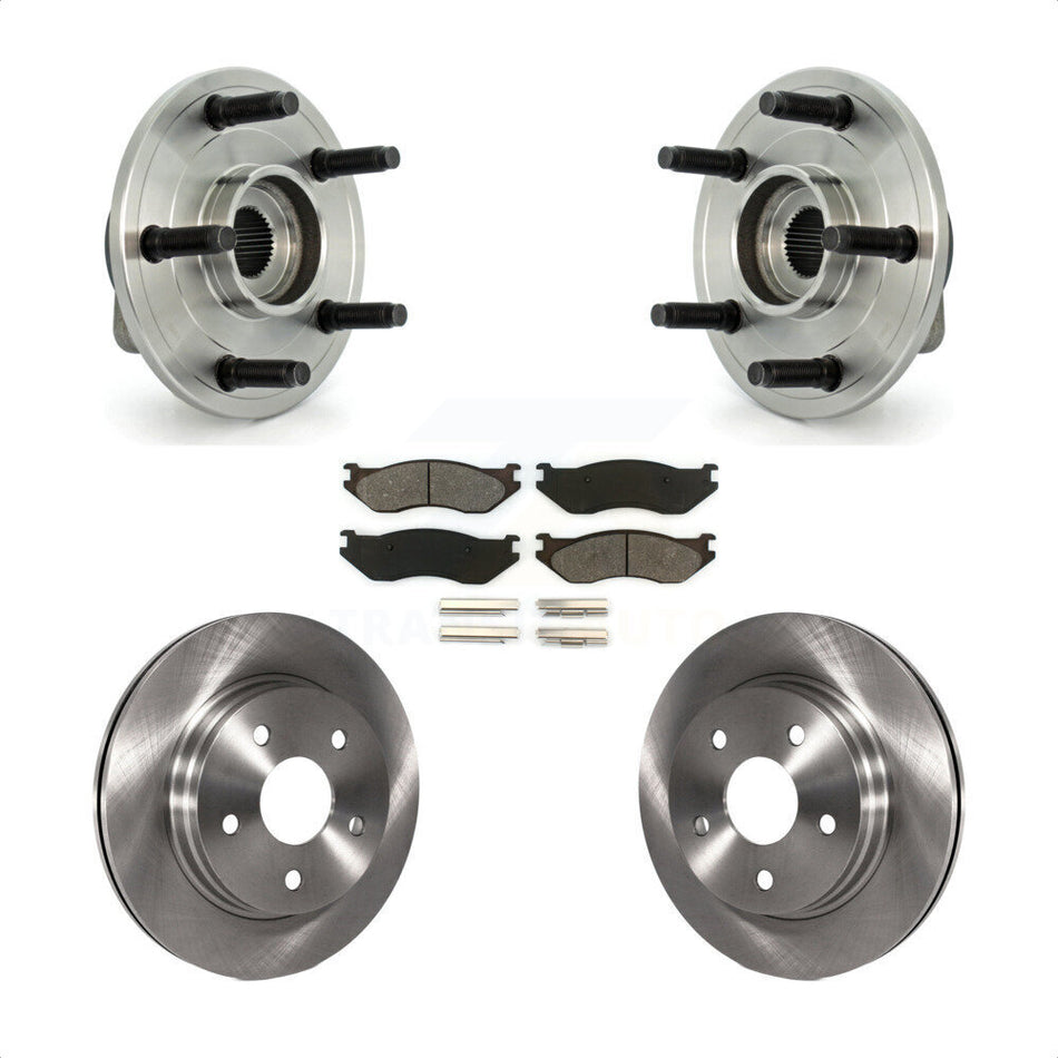 Front Hub Bearing Assembly With Disc Brake Rotors And Semi-Metallic Pads Kit For Dodge Ram 1500 5 Lug Wheels KBB-105945