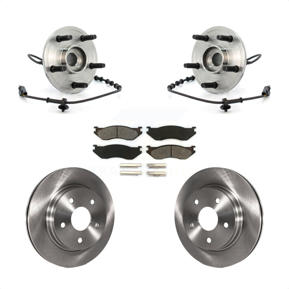 Front Hub Bearing Assembly With Disc Brake Rotors And Semi-Metallic Pads Kit For Dodge Ram 1500 KBB-105947