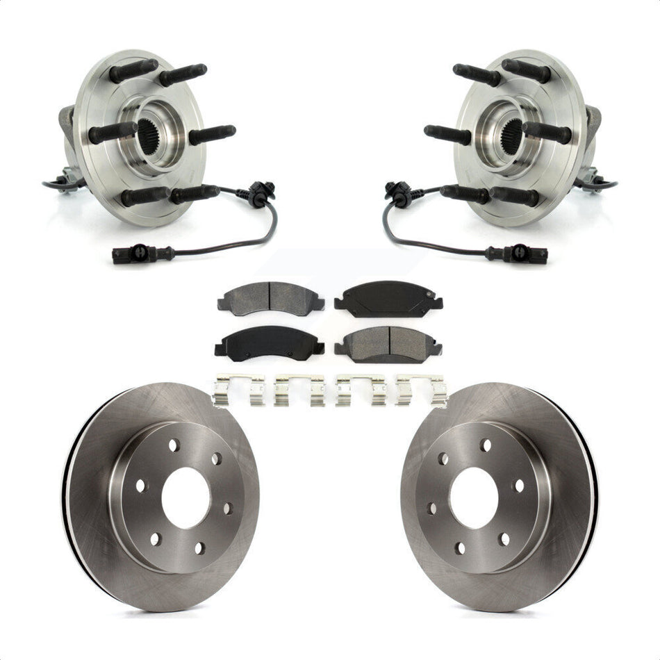 Front Hub Bearing Assembly With Disc Brake Rotors And Semi-Metallic Pads Kit For GMC Sierra 1500 KBB-105971