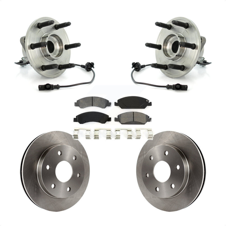 Front Hub Bearing Assembly With Disc Brake Rotors And Semi-Metallic Pads Kit For GMC Sierra 1500 KBB-105971