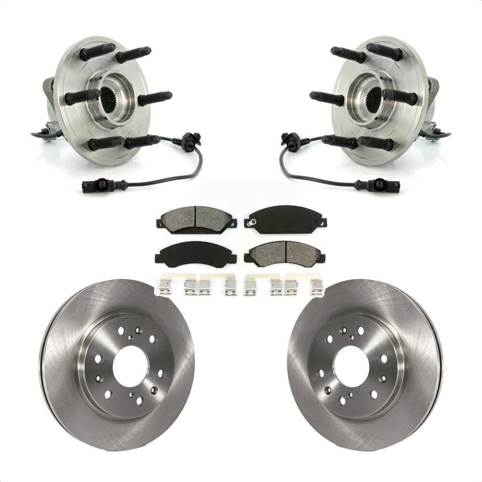 Front Hub Bearing Assembly With Disc Brake Rotors And Semi-Metallic Pads Kit For 2007-2007 Chevrolet Tahoe GMC Suburban 1500 Yukon Cadillac Avalanche XL Escalade ESV EXT KBB-105973