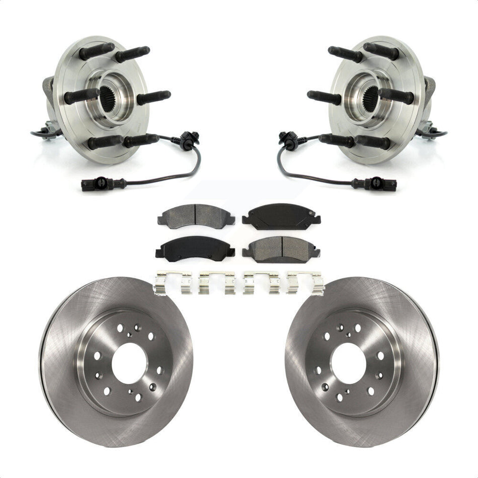 Front Hub Bearing Assembly Disc Brake Rotors And Semi-Metallic Pads Kit For Chevrolet Silverado 1500 GMC Sierra Tahoe Suburban Yukon Cadillac XL Avalanche Escalade ESV EXT KBB-105974