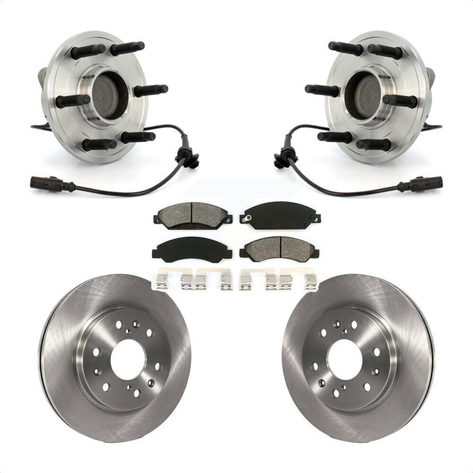 Front Hub Bearing Assembly With Disc Brake Rotors And Semi-Metallic Pads Kit For 2007-2007 Chevrolet Tahoe GMC Suburban 1500 Yukon Avalanche XL Cadillac Escalade RWD KBB-105978