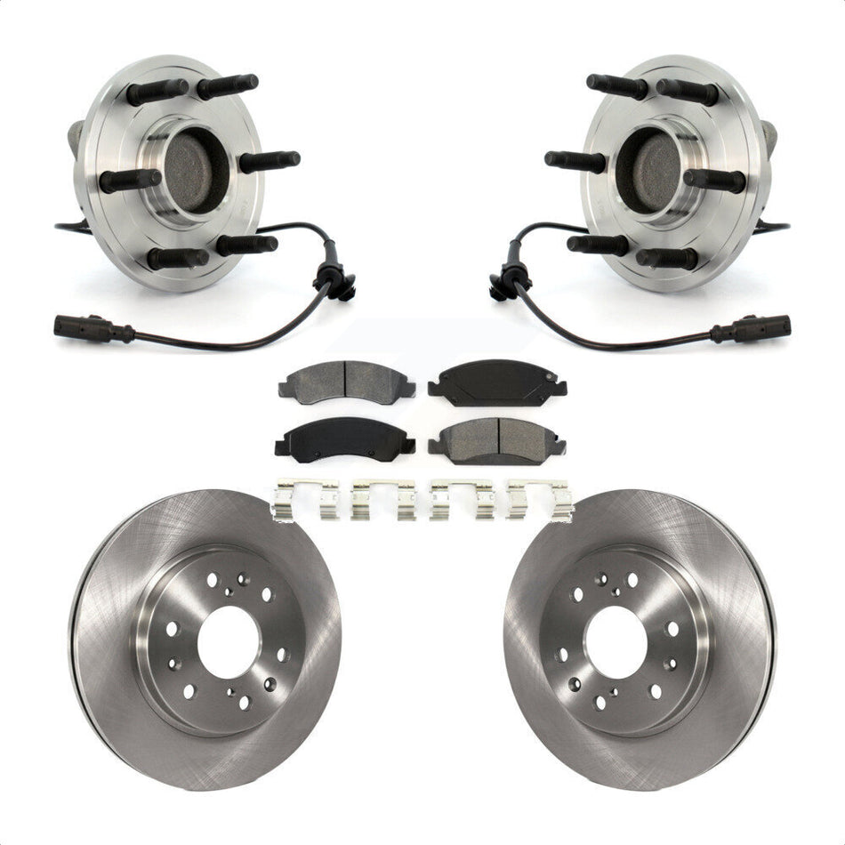Front Hub Bearing Assembly With Disc Brake Rotors And Semi-Metallic Pads Kit For Chevrolet Silverado 1500 GMC Sierra Tahoe Suburban Yukon XL Avalanche Cadillac Escalade ESV KBB-105979