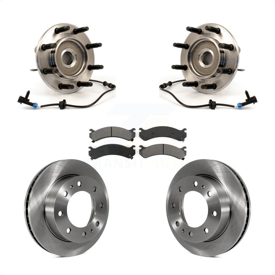Front Hub Bearing Assembly With Disc Brake Rotors And Semi-Metallic Pads Kit For Chevrolet Silverado 2500 HD GMC Sierra Suburban Hummer H2 Yukon XL KBB-105981