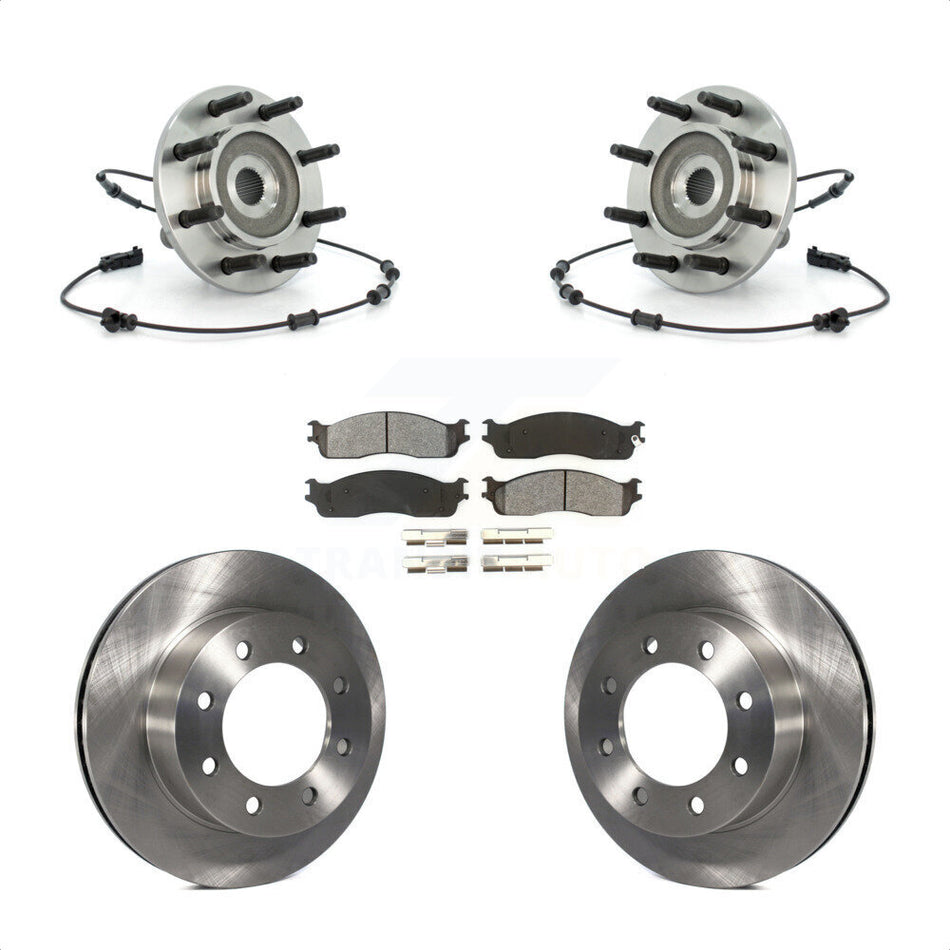 Front Hub Bearing Assembly With Disc Brake Rotors And Semi-Metallic Pads Kit For Dodge Ram 1500 2500 3500 8 Lug Wheels KBB-105983