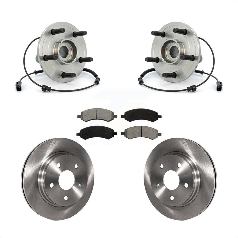 Front Hub Bearing Assembly With Disc Brake Rotors And Semi-Metallic Pads Kit For Dodge Ram 1500 KBB-105998