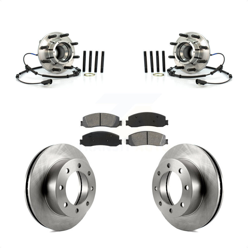 Front Hub Bearing Assembly With Disc Brake Rotors And Semi-Metallic Pads Kit For 2011-2011 Ford F-250 Super Duty F-350 Single Rear Wheels 4WD KBB-106000