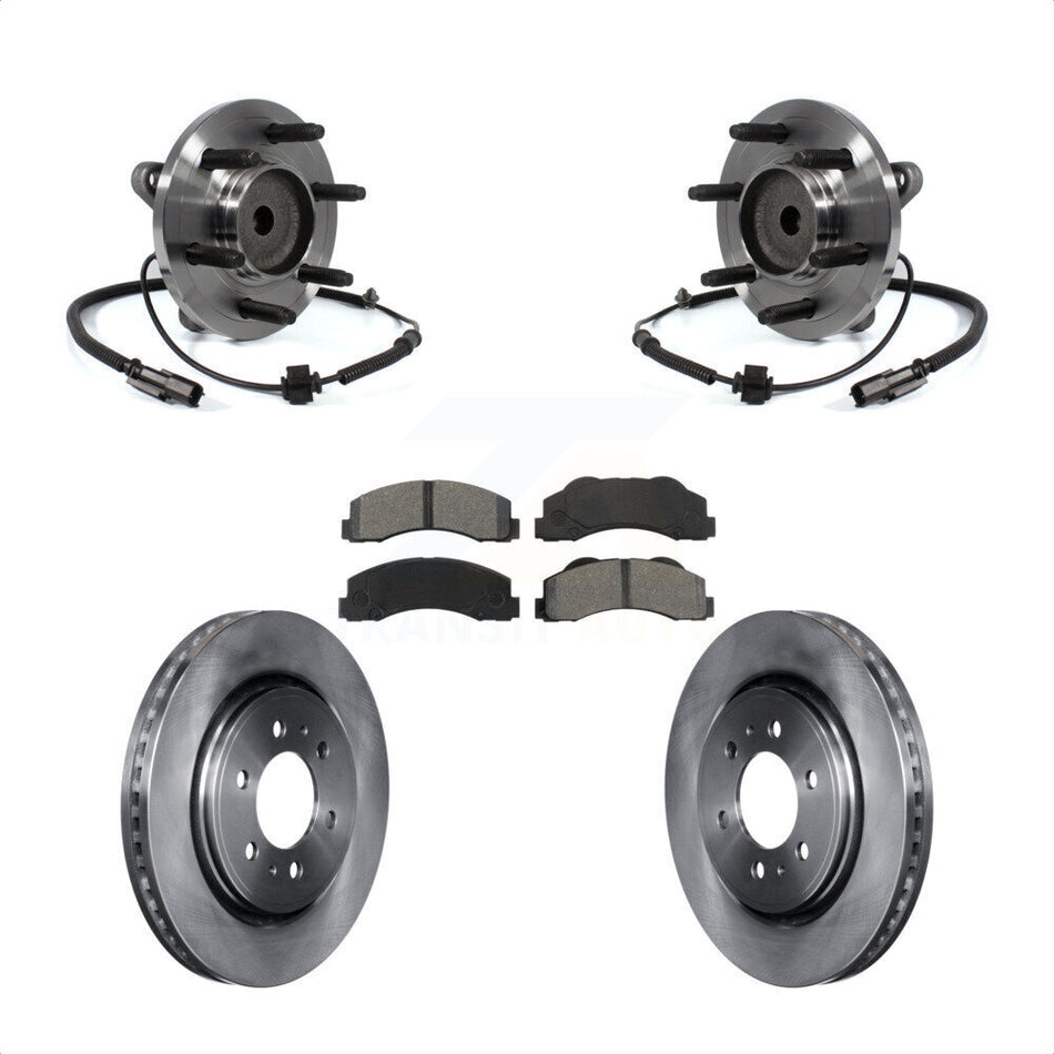 Front Hub Bearing Assembly With Disc Brake Rotors And Semi-Metallic Pads Kit For 2011-2014 Ford F-150 Expedition Lincoln Navigator RWD KBB-106012