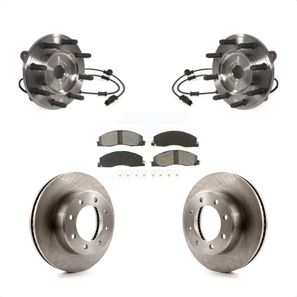 Front Hub Bearing Assembly With Disc Brake Rotors And Semi-Metallic Pads Kit For Ram 2500 3500 KBB-106015