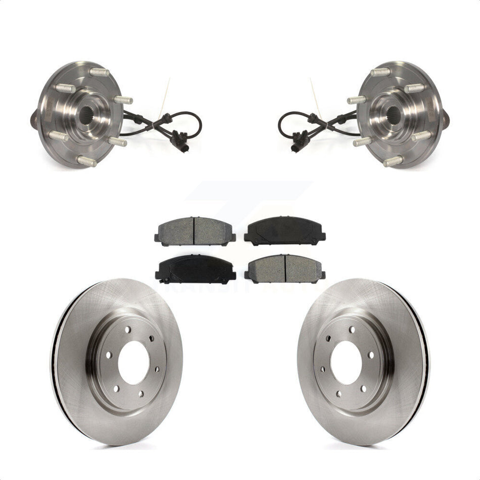 Front Hub Bearing Assembly With Disc Brake Rotors And Semi-Metallic Pads Kit For Nissan Titan Armada TITAN 4WD KBB-106023