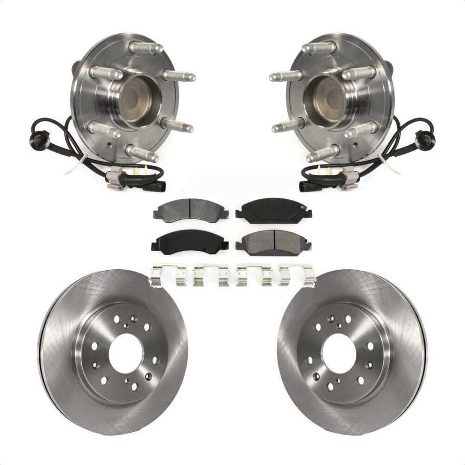 Front Hub Bearing Assembly With Disc Brake Rotors And Semi-Metallic Pads Kit For Chevrolet Silverado 1500 GMC Sierra Tahoe Suburban Yukon Cadillac XL Escalade ESV LD RWD KBB-106024