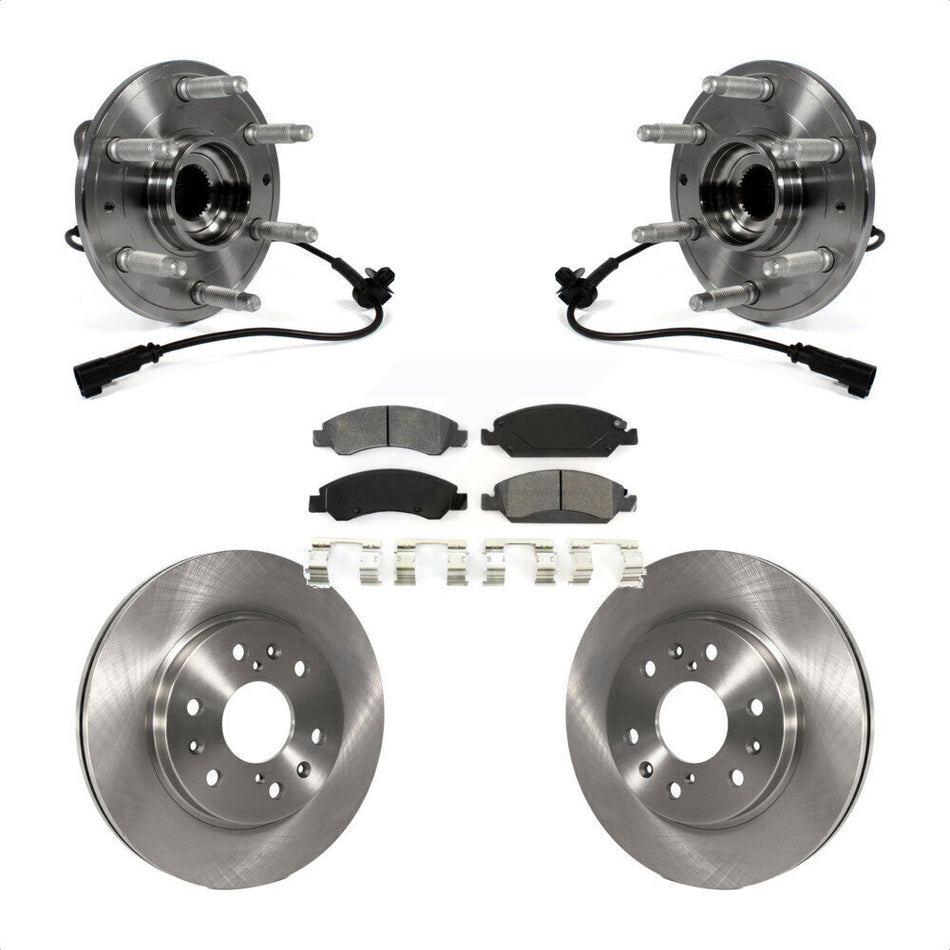 Front Hub Bearing Assembly With Disc Brake Rotors And Semi-Metallic Pads Kit For Chevrolet Silverado 1500 GMC Sierra Tahoe Suburban Yukon Cadillac XL Escalade ESV LD 4WD KBB-106026