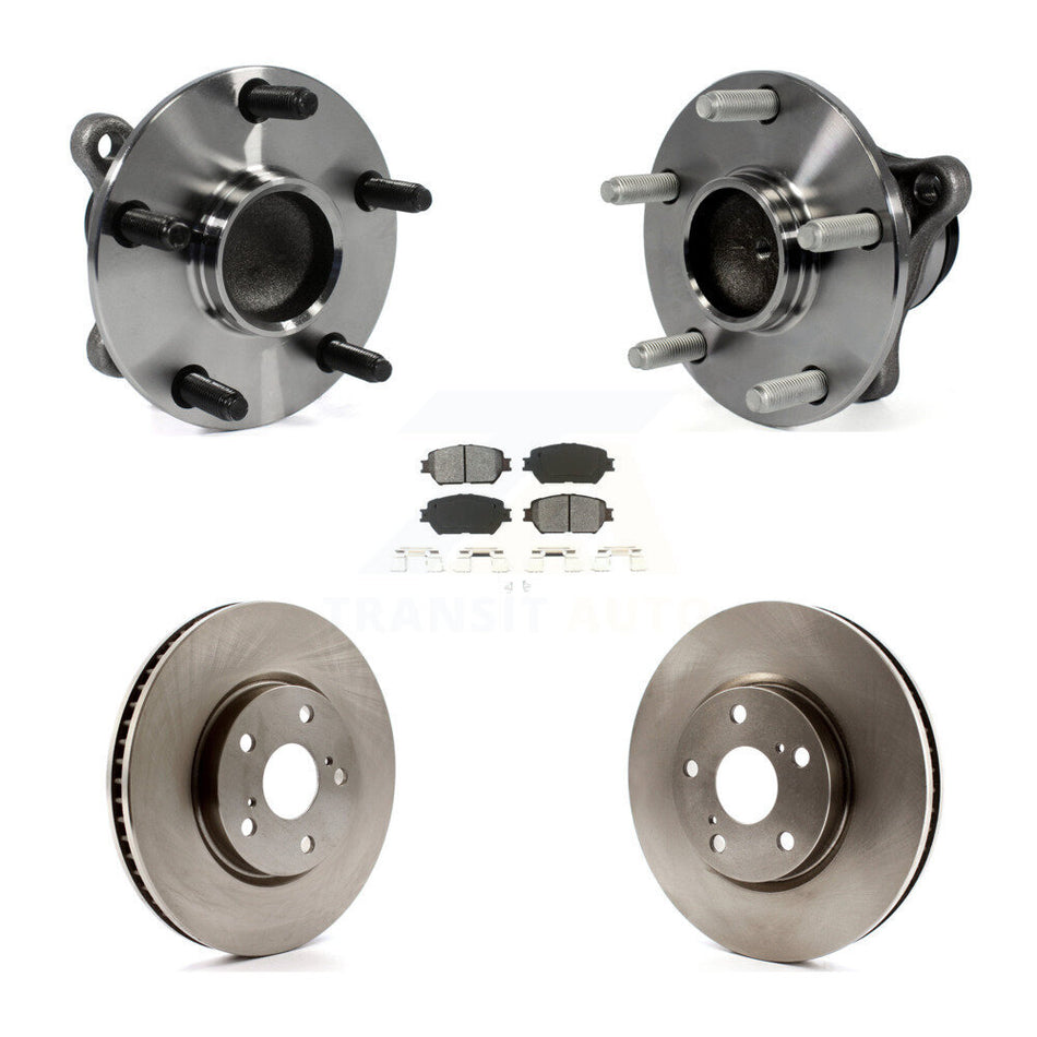 Front Hub Bearing Assembly With Disc Brake Rotors And Semi-Metallic Pads Kit (5Pc) For Lexus IS250 GS300 KBB-106032
