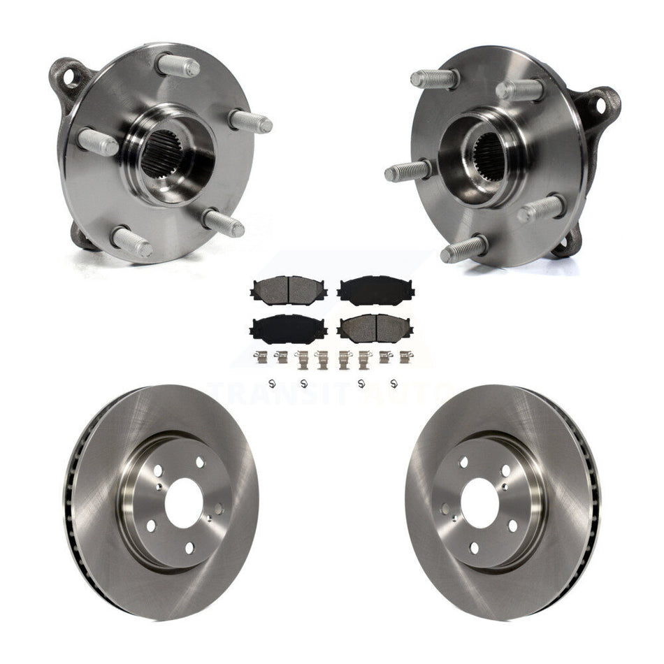Front Hub Bearing Assembly With Disc Brake Rotors And Semi-Metallic Pads Kit For Lexus IS250 AWD KBB-106038