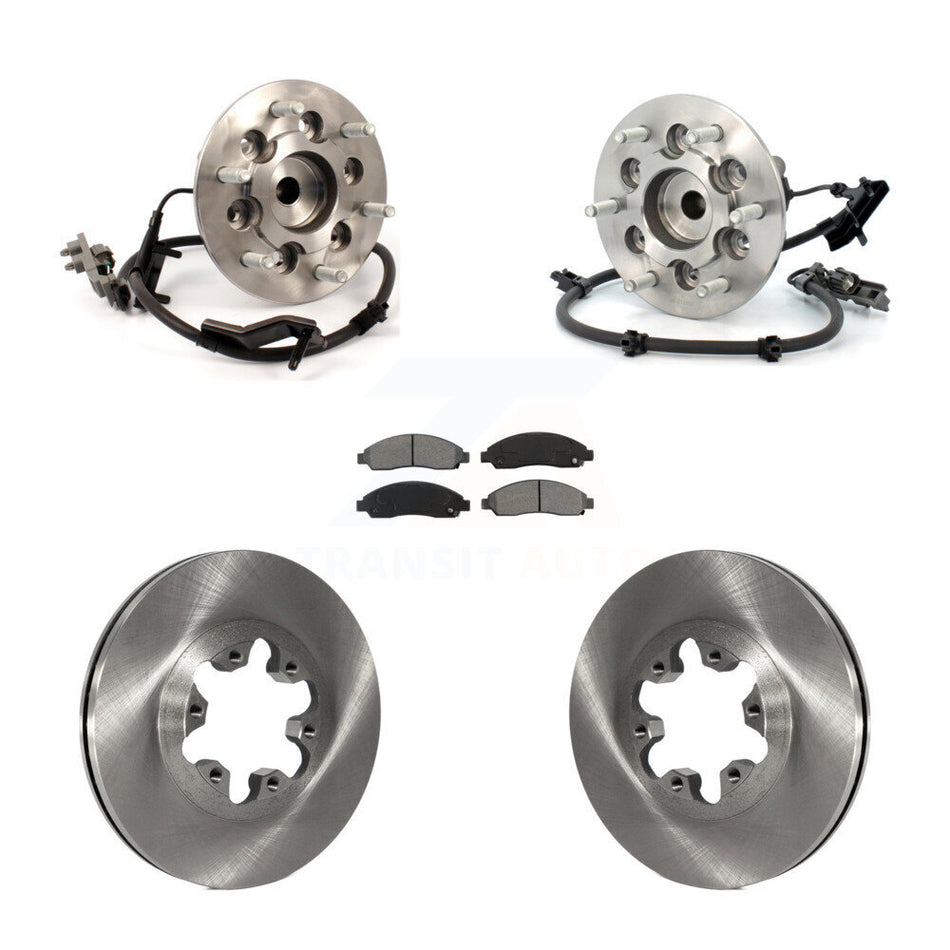 Front Hub Bearing Assembly With Disc Brake Rotors And Semi-Metallic Pads Kit For Chevrolet Colorado GMC Canyon Isuzu i-290 i-280 i-370 KBB-106046
