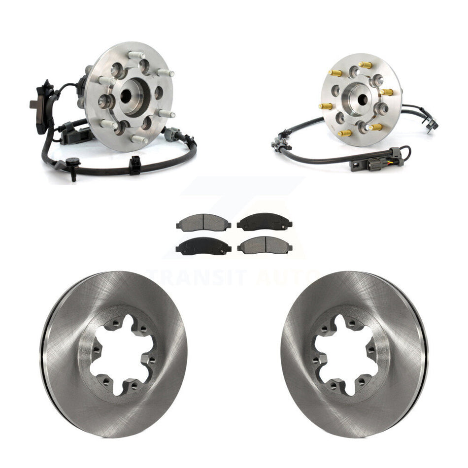 Front Hub Bearing Assembly With Disc Brake Rotors And Semi-Metallic Pads Kit For Chevrolet Colorado GMC Canyon Isuzu i-290 i-280 Sport Chassis Package (ZQ8) KBB-106048
