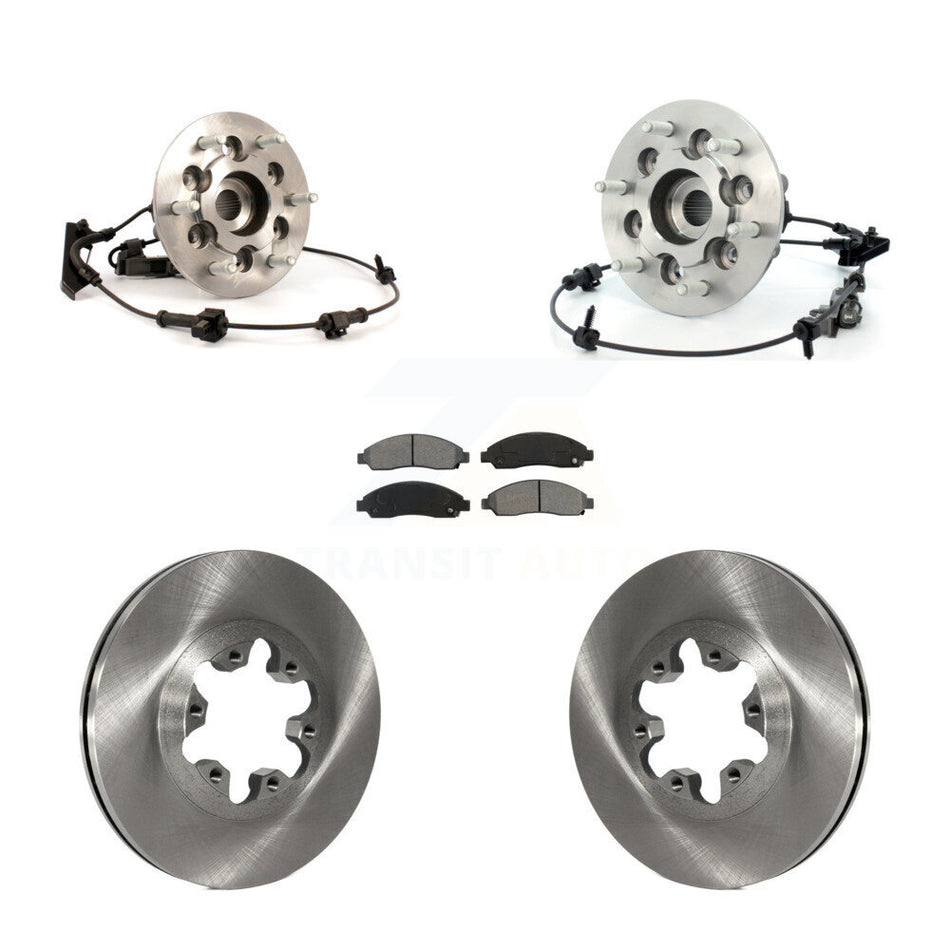 Front Hub Bearing Assembly With Disc Brake Rotors And Semi-Metallic Pads Kit For Chevrolet Colorado GMC Canyon Isuzu i-370 i-350 KBB-106054