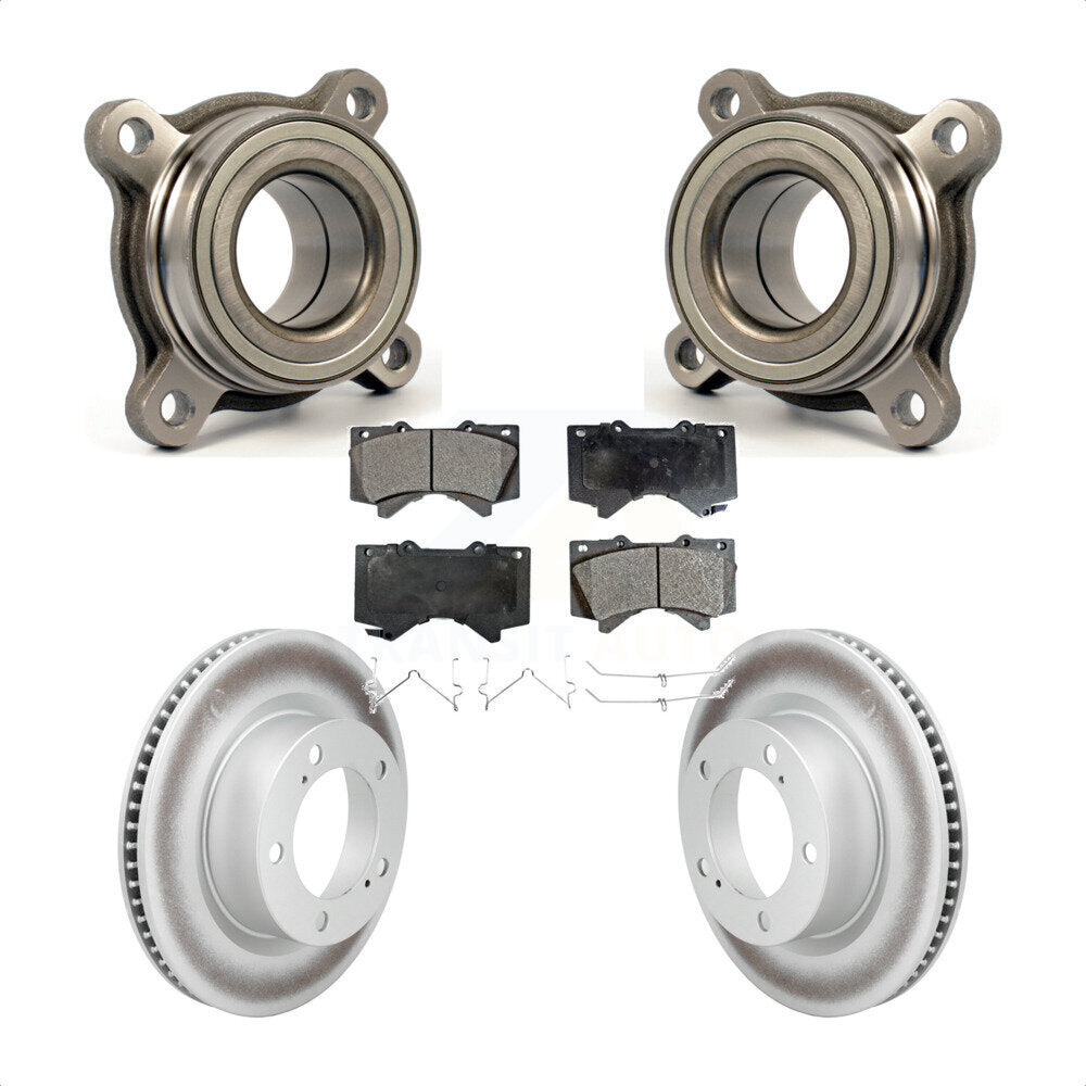 Front Wheel Bearing Coated Disc Brake Rotor & Pad Kit For Lexus LX570 Toyota Land Cruiser KBB-106075