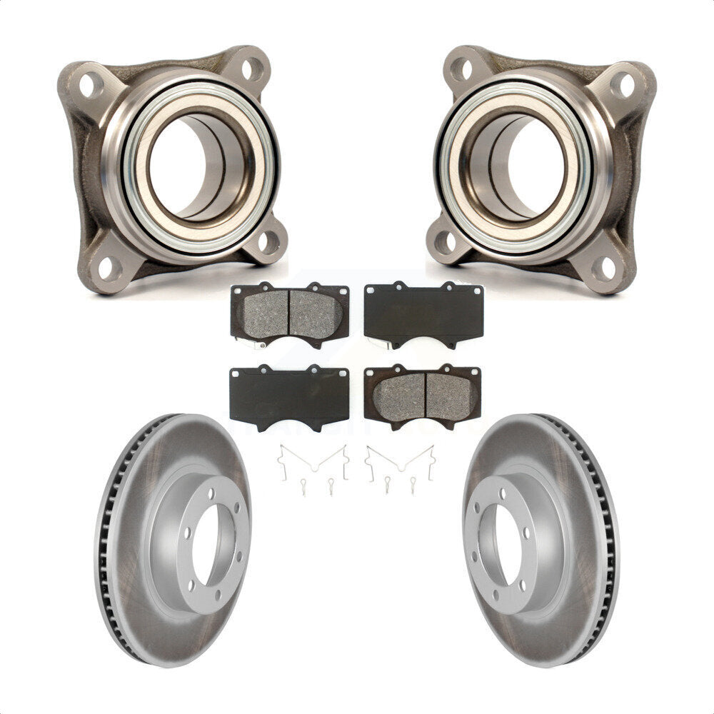 Front Wheel Bearing Coated Disc Brake Rotors And Pads Kit For Toyota 4Runner Lexus GX470 KBB-106079