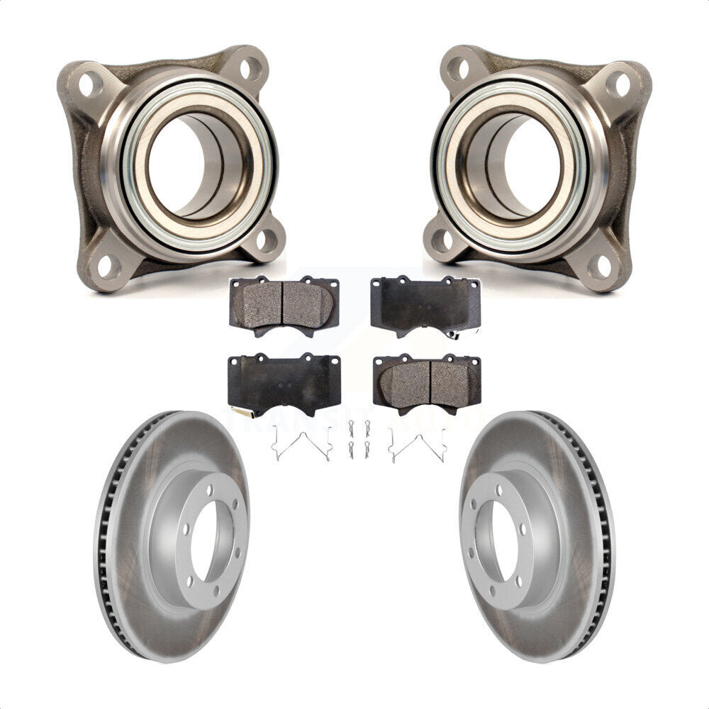 Front Wheel Bearing Coated Disc Brake Rotors And Pads Kit For Toyota 4Runner Lexus GX470 KBB-106089