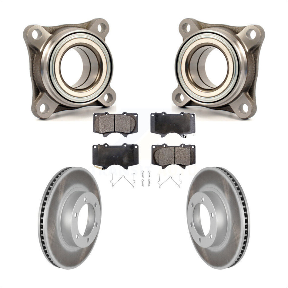 Front Wheel Bearing Coated Disc Brake Rotors And Pads Kit For Toyota 4Runner Lexus GX470 KBB-106089