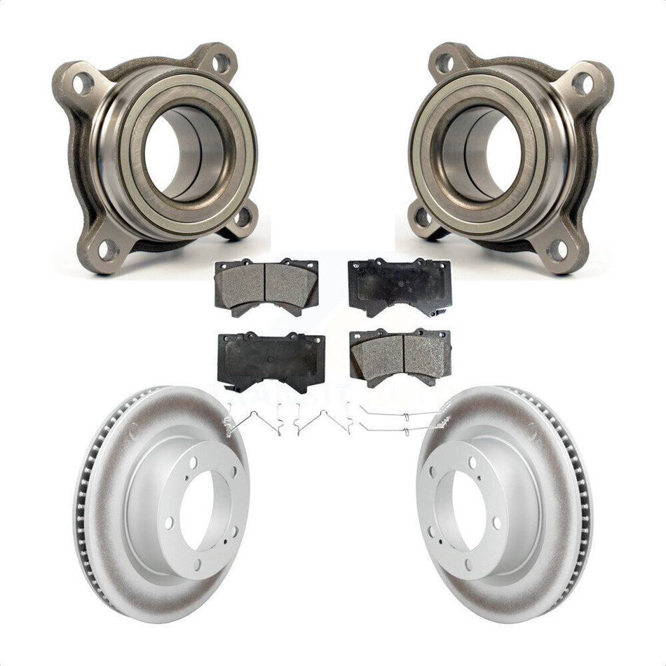 Front Wheel Bearing Coated Disc Brake Rotor & Pad Kit For Lexus LX570 Toyota Land Cruiser KBB-106094