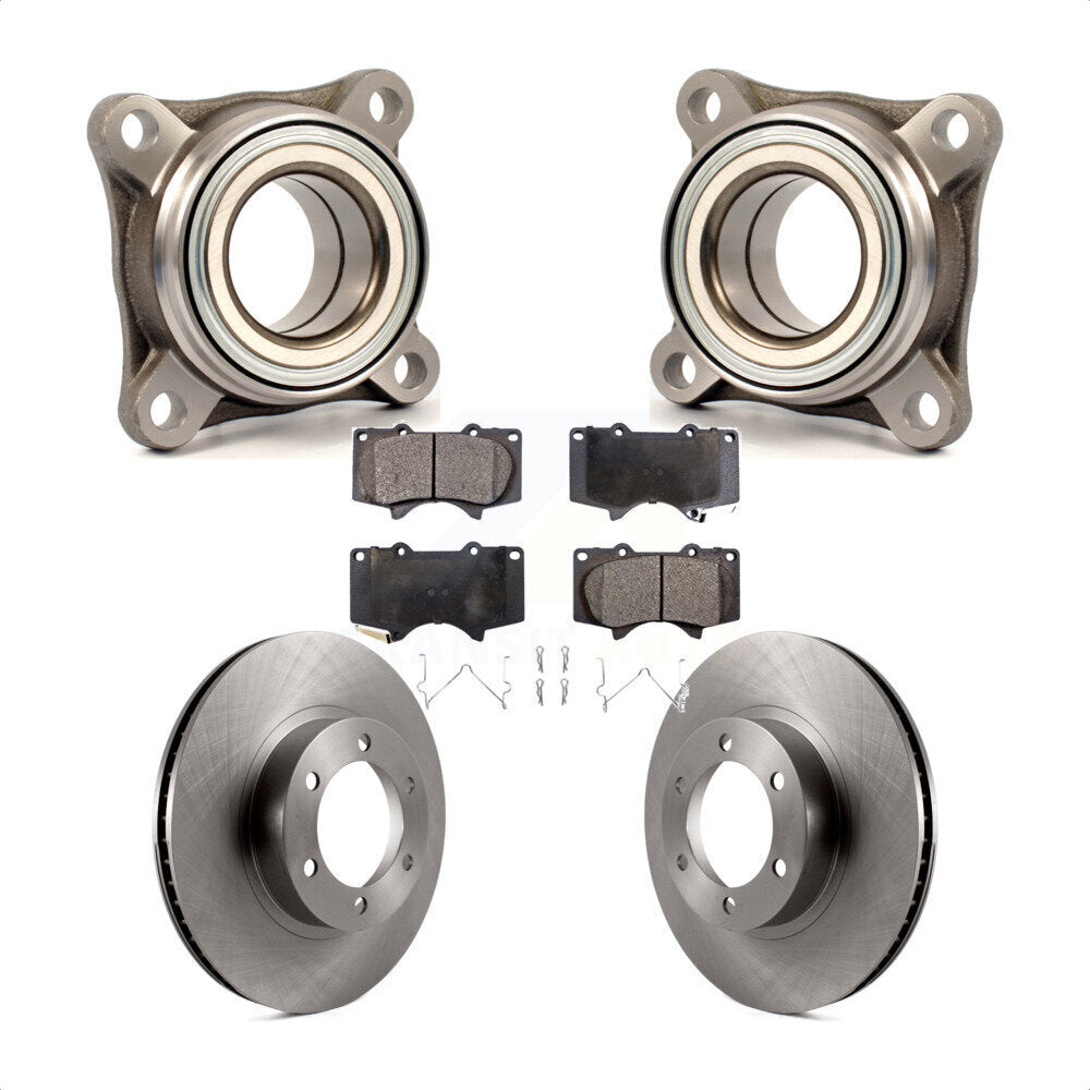 Front Wheel Bearing Disc Brake Rotors And Pads Kit For Toyota 4Runner Lexus GX470 KBB-106100