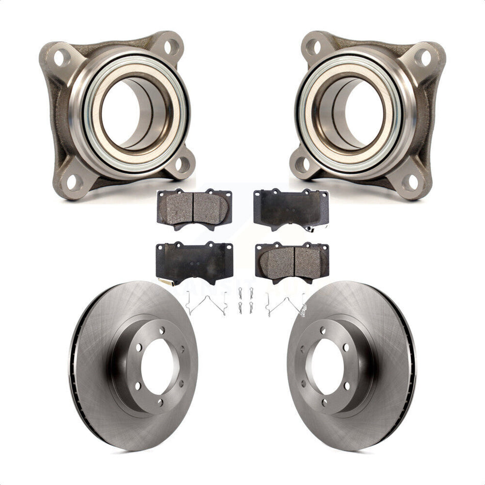 Front Wheel Bearing Disc Brake Rotors And Pads Kit For Toyota 4Runner Lexus GX470 KBB-106100