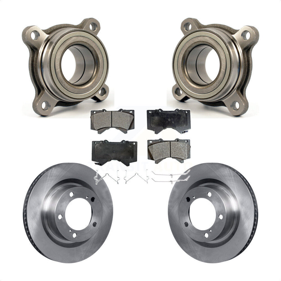 Front Wheel Bearing With Disc Brake Rotors And Semi-Metallic Pads Kit For Toyota Tundra Sequoia Lexus LX570 Module KBB-106104