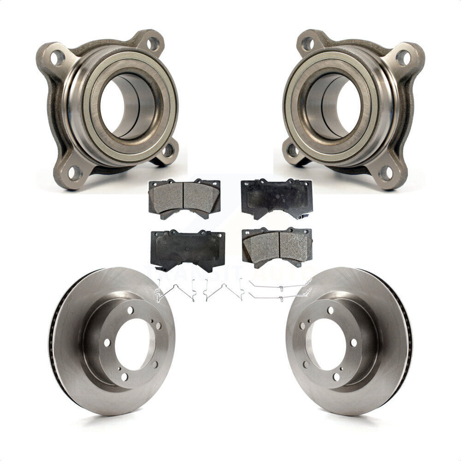 Front Wheel Bearing With Disc Brake Rotors And Semi-Metallic Pads Kit For Lexus LX570 Toyota Land Cruiser Module KBB-106105
