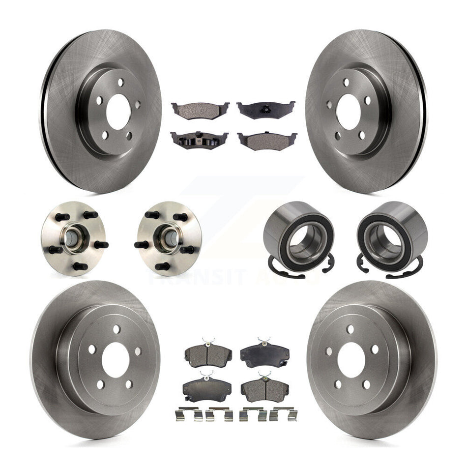 Front Rear Wheel Hub Bearings Assembly Disc Brake Rotors And Semi-Metallic Pads Kit (10Pc) For Chrysler PT Cruiser KBB-106139