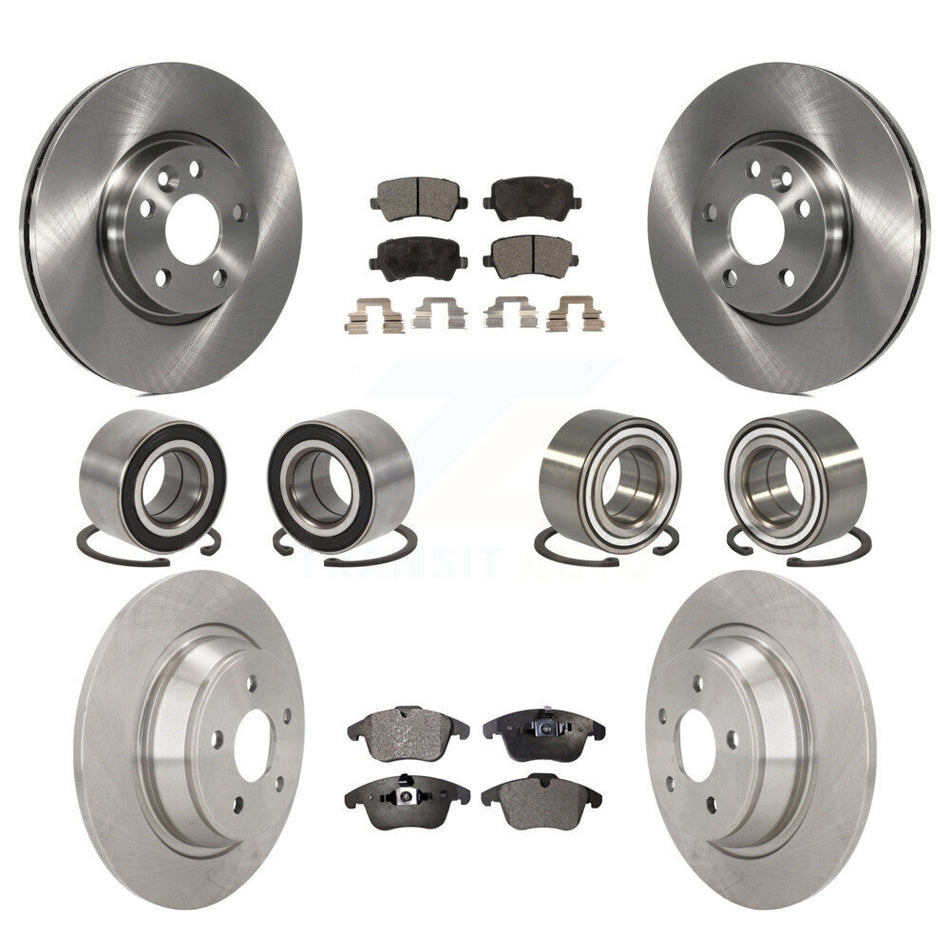 Front Rear Wheel Bearings Disc Brake Rotors And Semi-Metallic Pads Kit (10Pc) For 2012-2015 Land Rover Range Evoque KBB-106467