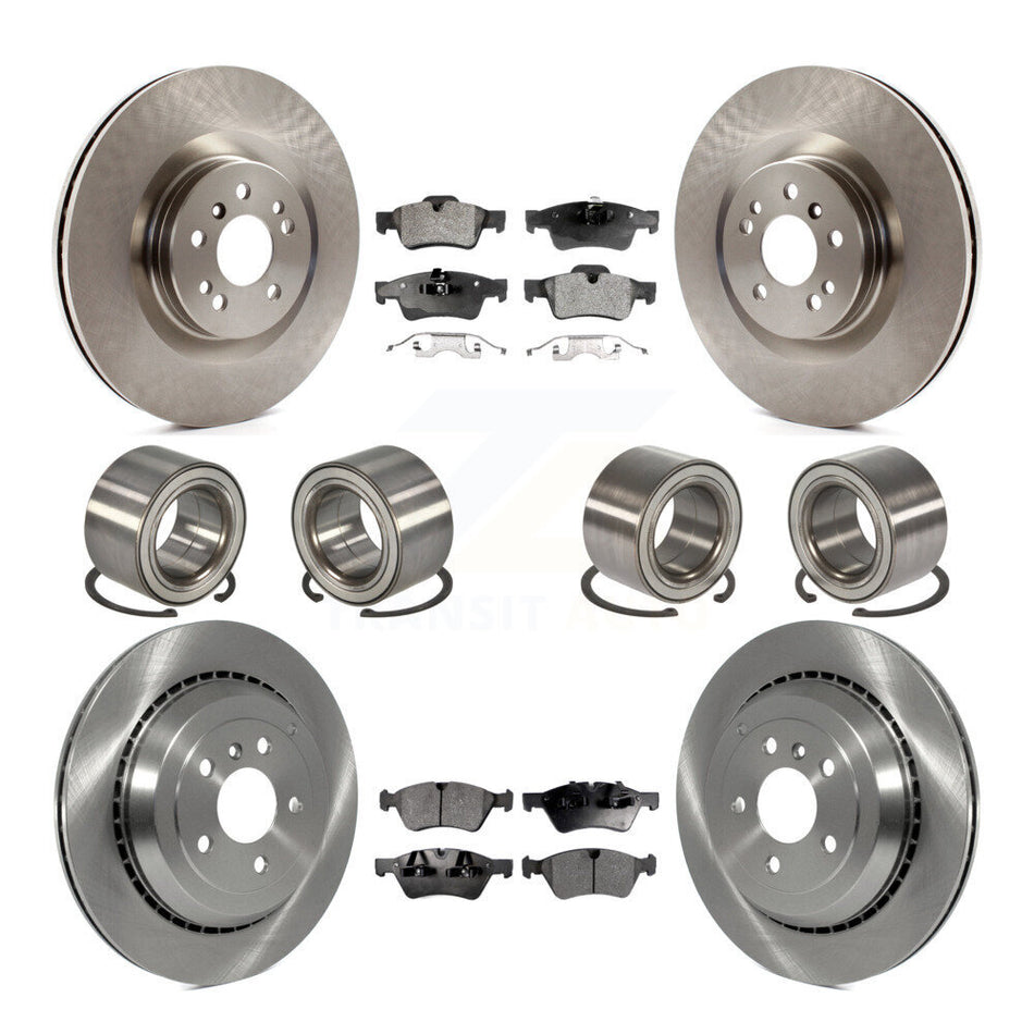 Front Rear Wheel Bearings Disc Brake Rotors And Semi-Metallic Pads Kit (10Pc) For Mercedes-Benz GL450 GL550 GL350 GL320 KBB-106481