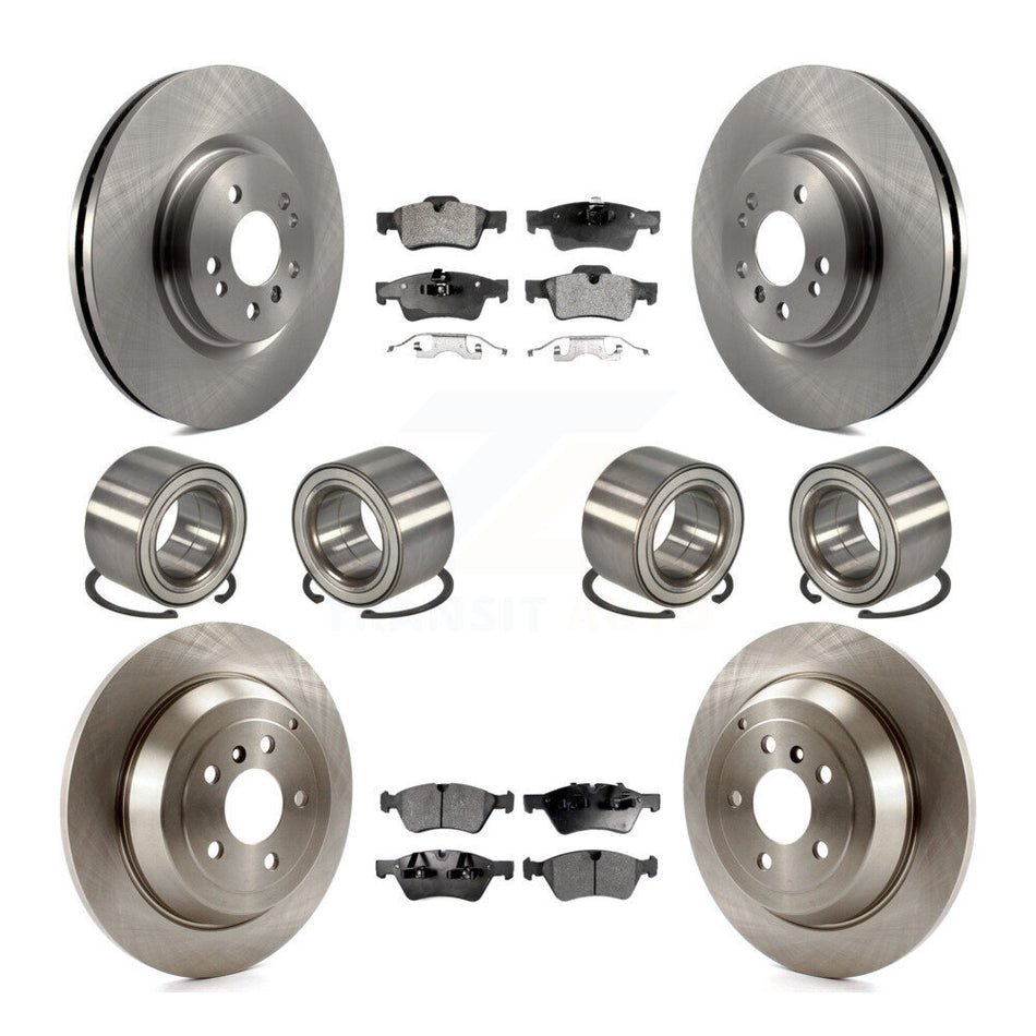Front Rear Wheel Bearings Disc Brake Rotors And Semi-Metallic Pads Kit (10Pc) For Mercedes-Benz ML350 R350 ML500 ML320 KBB-106486