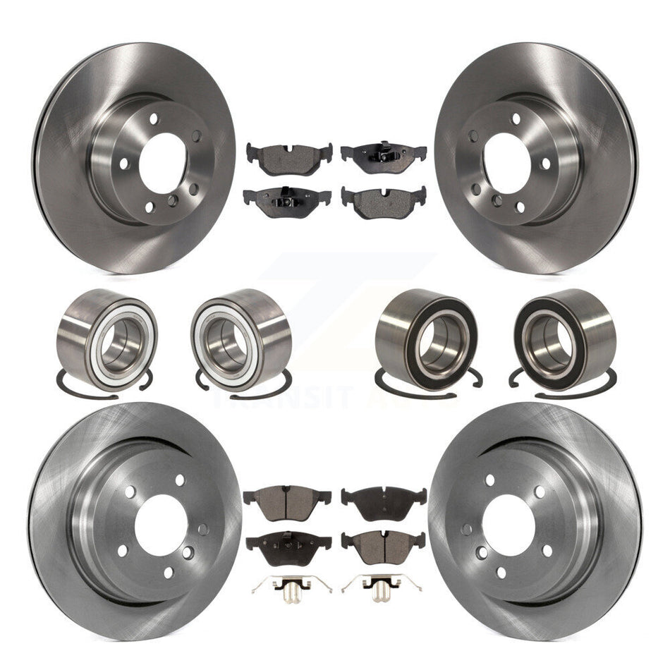 Front Rear Wheel Bearings Disc Brake Rotors And Semi-Metallic Pads Kit (10Pc) For 2008 BMW 328xi To 08 07 KBB-106491