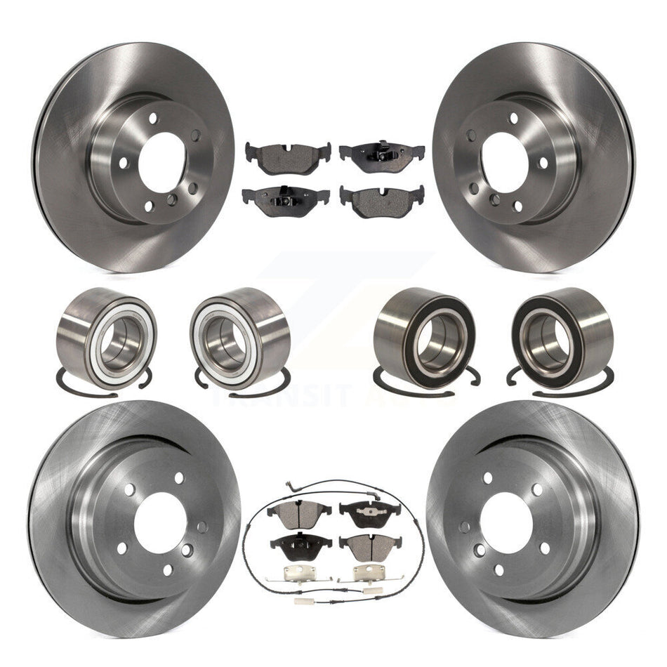 Front Rear Wheel Bearings Disc Brake Rotors And Semi-Metallic Pads Kit (10Pc) For BMW 328i xDrive 328xi KBB-106492