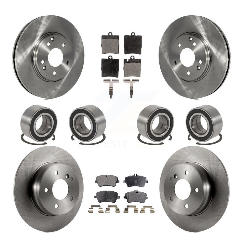 Front Rear Wheel Bearings Disc Brake Rotors And Semi-Metallic Pads Kit (10Pc) For Mercedes-Benz C240 C280 C320 C350 KBB-106500