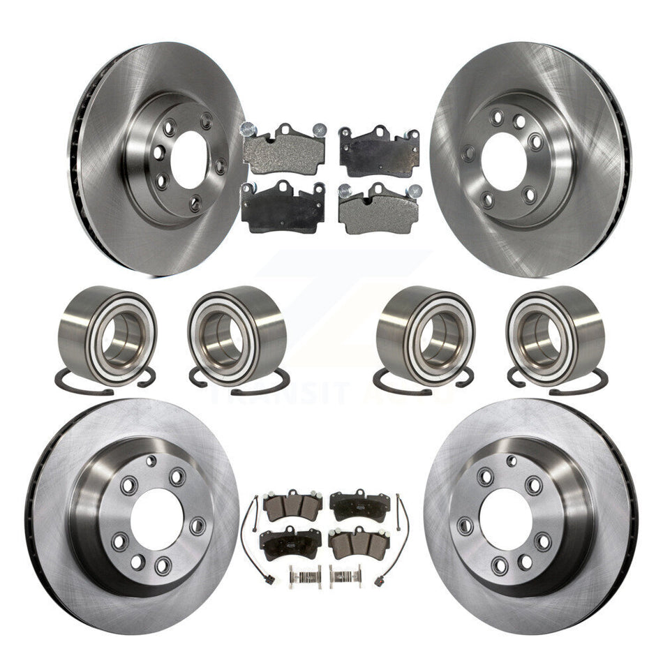 Front Rear Wheel Bearings Disc Brake Rotors And Semi-Metallic Pads Kit (10Pc) For Audi Q7 Volkswagen Touareg KBB-106505