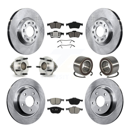 Front Rear Hub Bearings Disc Brake Rotors And Pads Kit (10Pc) For 2006 Mazda 5 To 02 06 KBB-106683