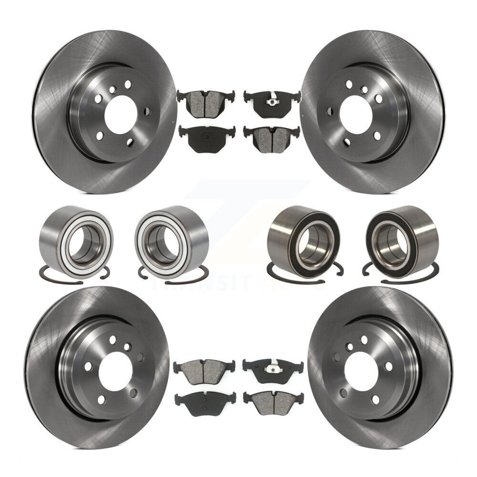 Front Rear Wheel Bearings Disc Brake Rotors And Semi-Metallic Pads Kit (10Pc) For 2004-2010 BMW X3 KBB-106871