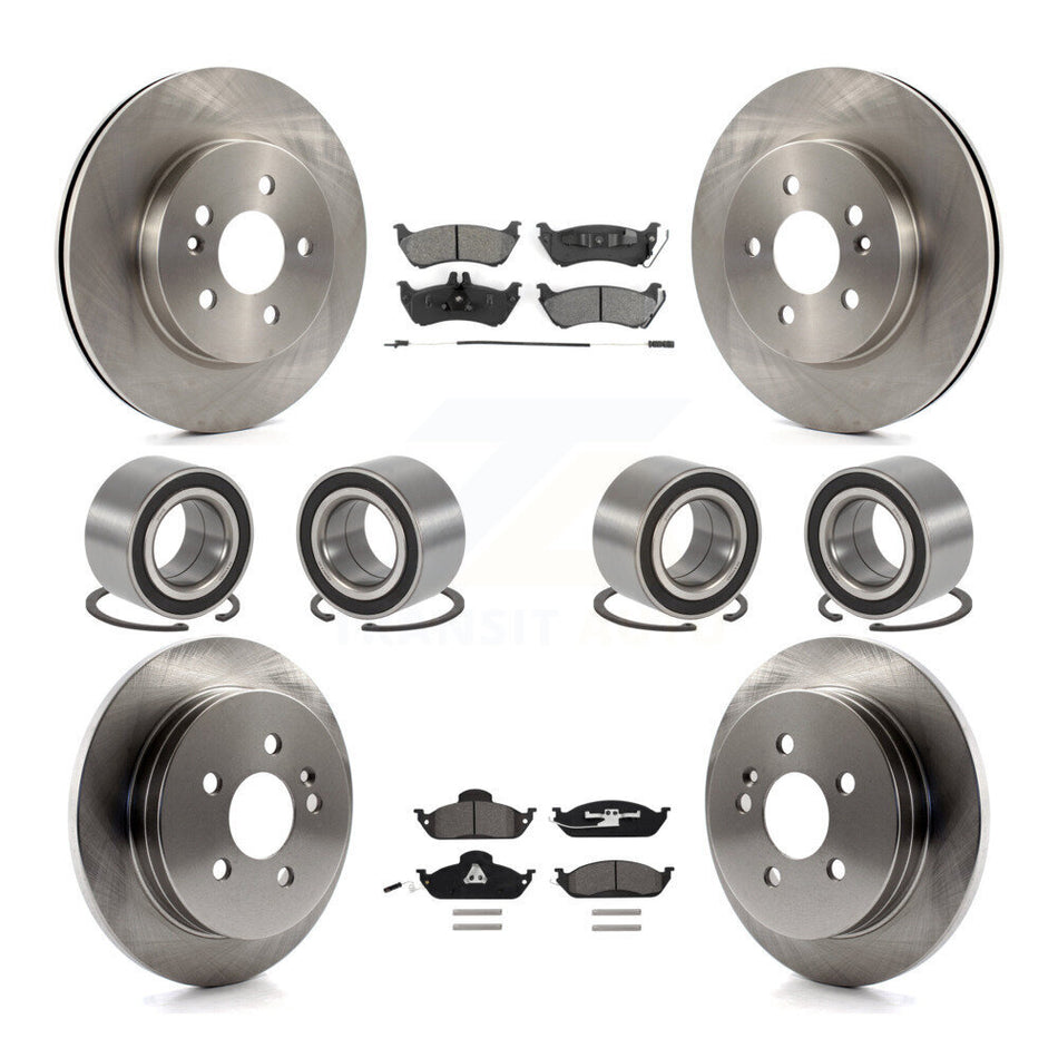 Front Rear Wheel Bearings Disc Brake Rotors And Semi-Metallic Pads Kit (10Pc) For Mercedes-Benz ML320 ML350 ML430 KBB-106872