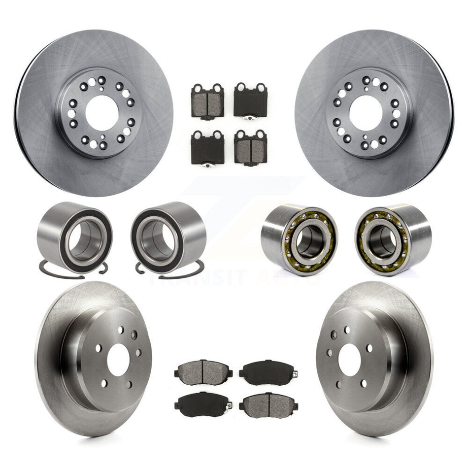 Front Rear Wheel Bearings Disc Brake Rotors And Semi-Metallic Pads Kit (10Pc) For 2001-2005 Lexus IS300 KBB-106875