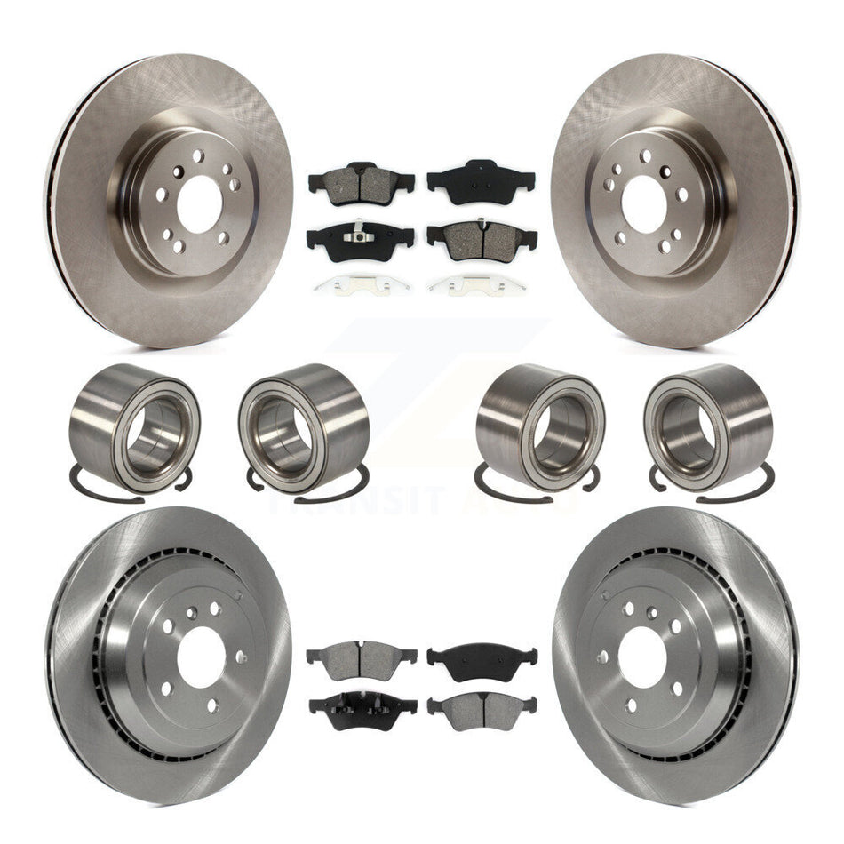 Front Rear Wheel Bearings Disc Brake Rotors And Semi-Metallic Pads Kit (10Pc) For Mercedes-Benz GL450 GL550 GL350 GL320 KBB-106882