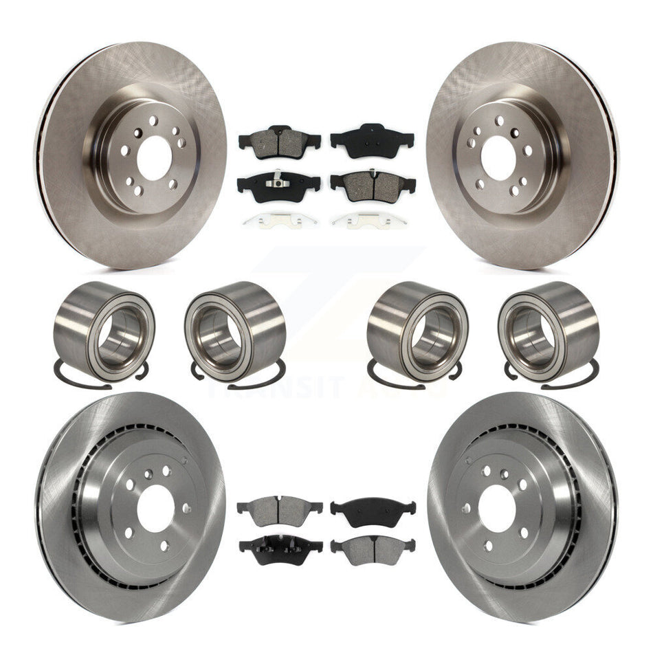 Front Rear Wheel Bearings Disc Brake Rotors And Semi-Metallic Pads Kit (10Pc) For Mercedes-Benz ML350 ML550 KBB-106884