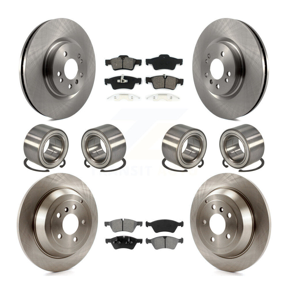 Front Rear Wheel Bearings Disc Brake Rotors And Semi-Metallic Pads Kit (10Pc) For Mercedes-Benz ML350 R350 ML500 ML320 KBB-106887