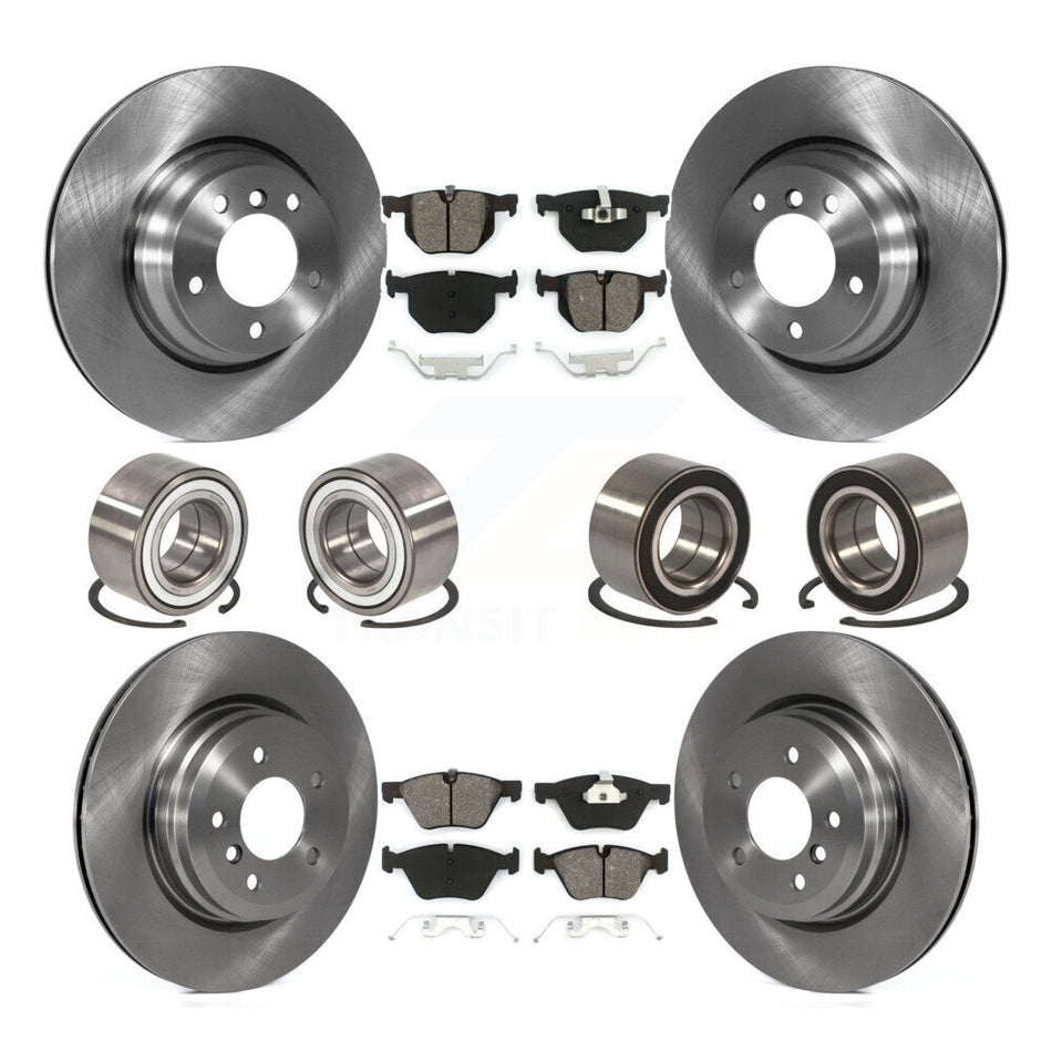 Front Rear Wheel Bearings Disc Brake Rotors And Semi-Metallic Pads Kit (10Pc) For 2006 BMW 330xi KBB-106889