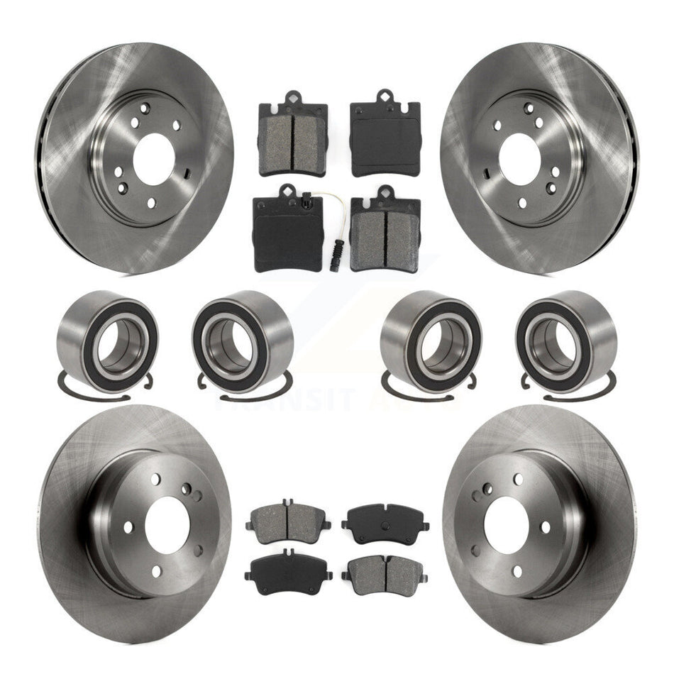 Front Rear Wheel Bearings Disc Brake Rotors And Semi-Metallic Pads Kit (10Pc) For Mercedes-Benz C240 C280 C320 C350 KBB-106901