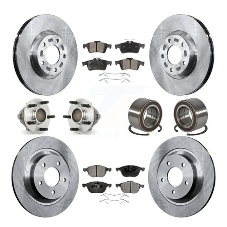 Front Rear Hub Bearing Assembly Disc Brake Rotors And Ceramic Pads Kit (10Pc) For Mazda 5 KBB-107082